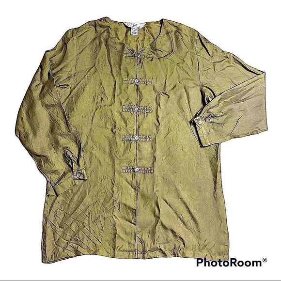 Anne Larson Silk Oriental style blouse - Picture 1 of 8